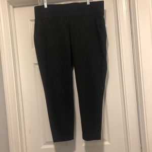 Black and white pinstripe pixie pants